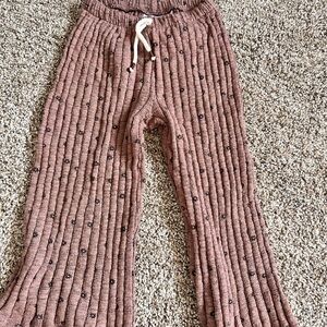 Zara kids Brown Ribbed Knit Pants